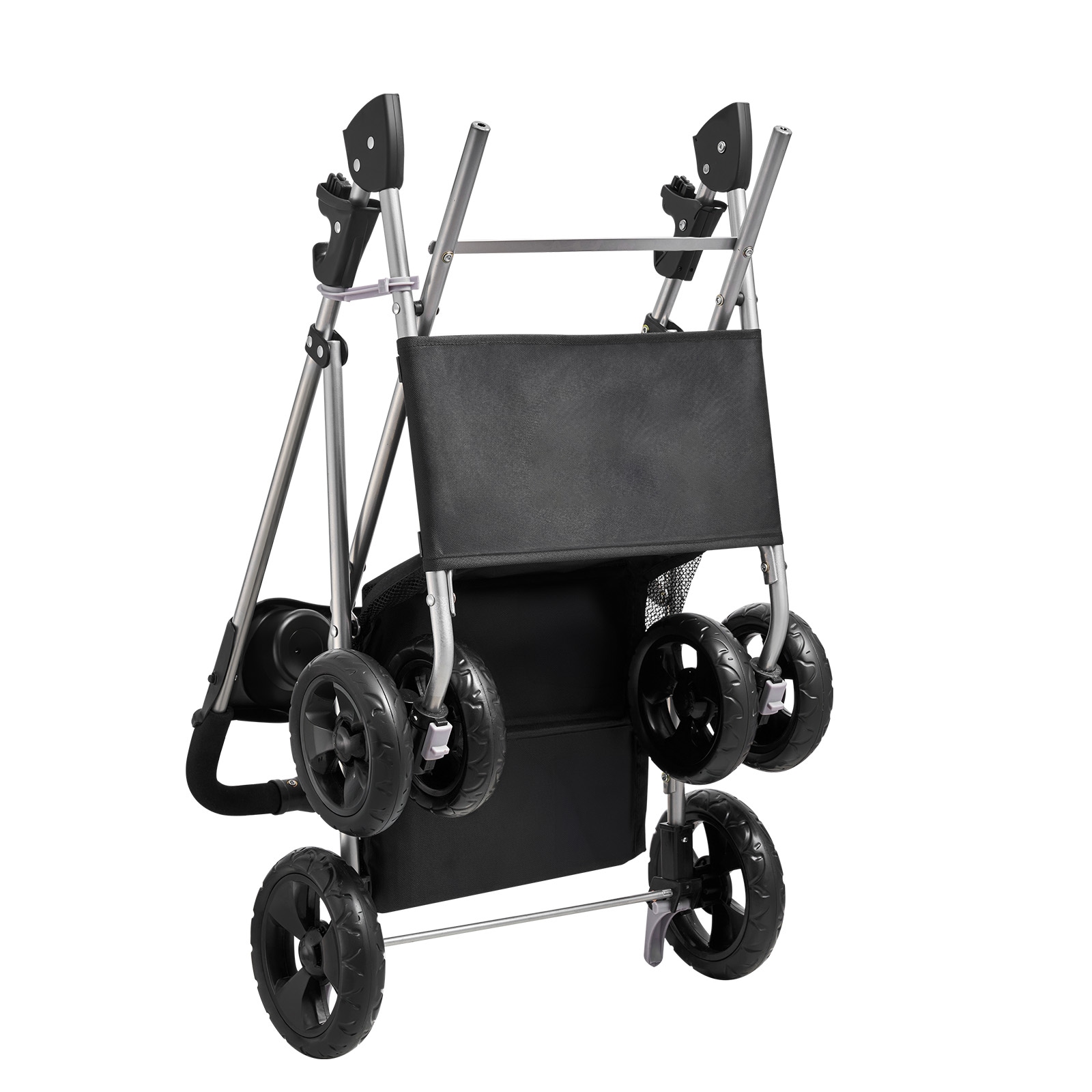 Pet Stroller Foldable 4 Wheels Dog Stroller Detachable Carrier Up To 35lbs_voghion.com